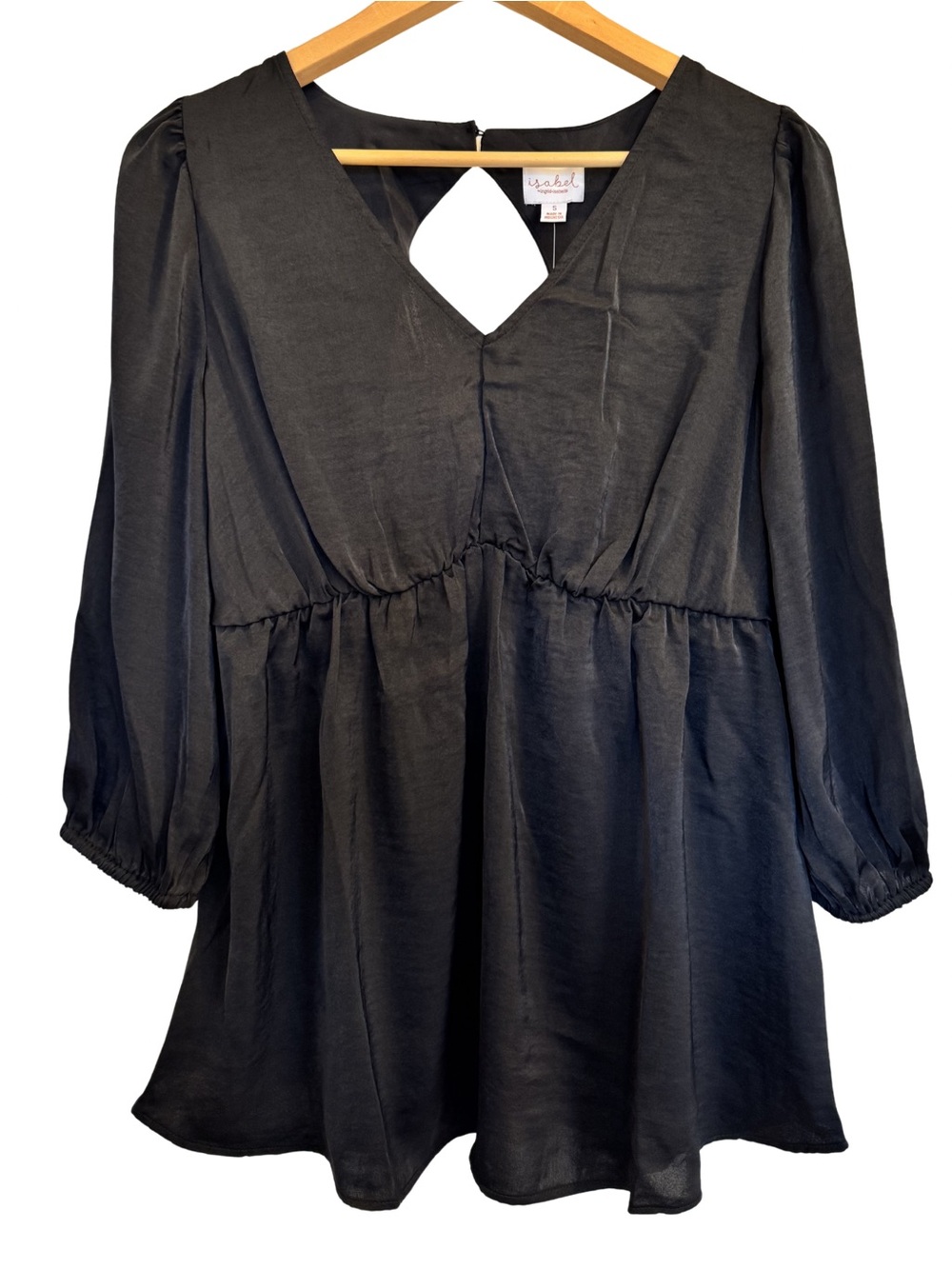 NWT Isabel Maternity Black Babydoll Blouse – Size S (Target)